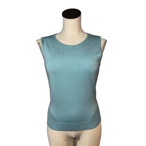 August Silk Women’s Vintage NWT Sleeveless Silk Knit Tank Top size S Crew Neck